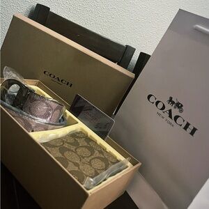 Coach Brown and Pink Accessory Set